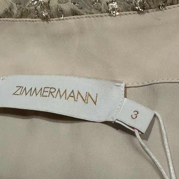 Zimmermann Cream Metallic Dot Long-Sleeve Mini Dress - Picture 12 of 16